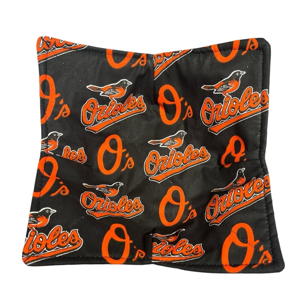 Hand Crafted Bowl Cozy Bowl Holder Microwavable Black Orange Baltimore Orioles